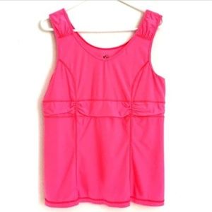 Sm Tank Top Pink Workout Fitness Exercise Ruched